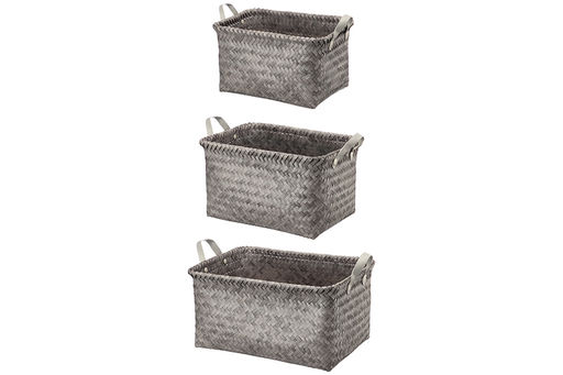 Набор 3 плетеных корзин д/хранения 35*25*20 см, 40*30*23 см, 45*35*26 см, полиротанг - Elan gallery фото 3