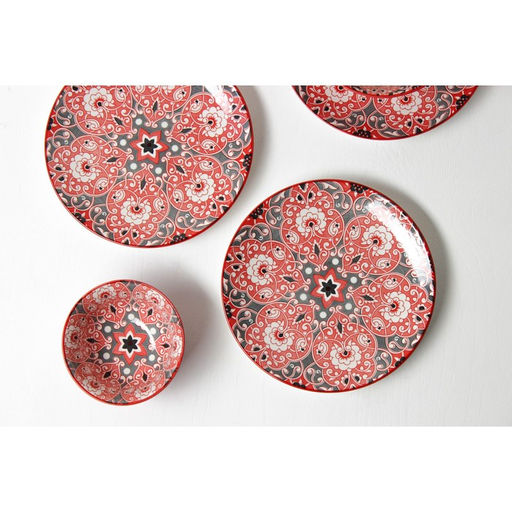 Салатник керамический Доляна Джавлон, 600 мл, d=14,5 см, цвет красный  фото 8