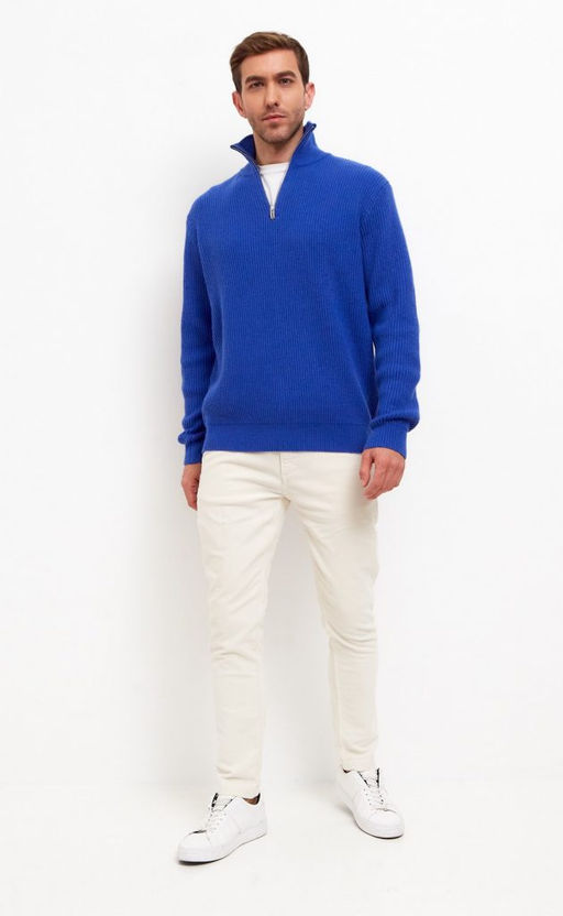 Джемпер мужской с воротом на молнии F310-0515Rus синий - Fine joyce фото 4