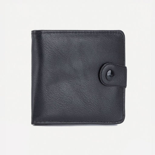 Портмоне мужское на кнопке, отдел для купюр, для карт, чёрное