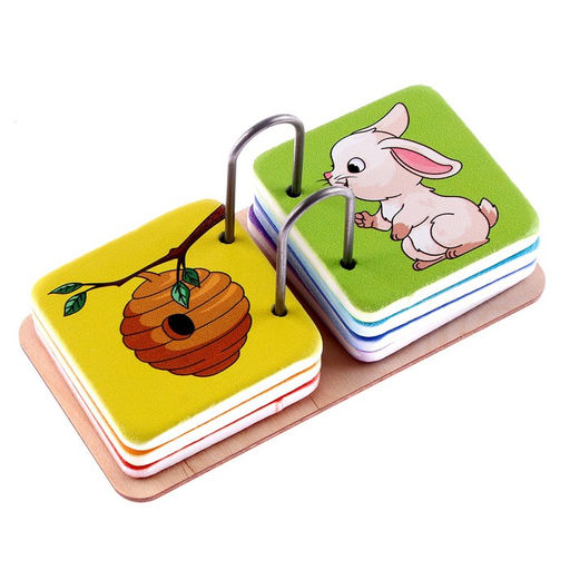 Развивающая игрушка из дерева «Расскажем малышу, кто что ест»