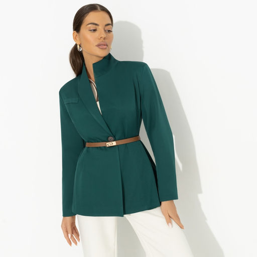 Жакет с асимметричным воротником Дерзкий силуэт (зелёный) - Charutti фото 6