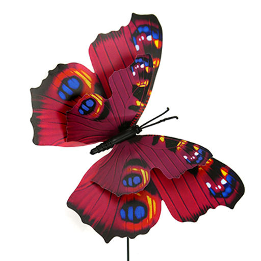 Декор Бабочка 12см на проволке 25см, цвета микс (Китай)