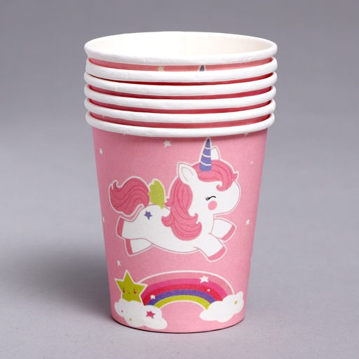 Стаканы бумажные Единорог, в наборе 6 штук - Страна карнавалия фото 2