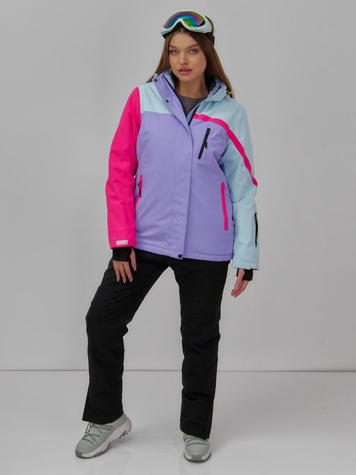 Горнолыжный костюм женский зимний фиолетового цвета 016F - Chunmai фото 17