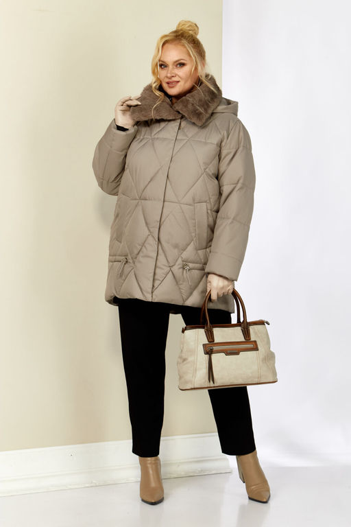 Куртка SHETTI 2207 бежево-серый