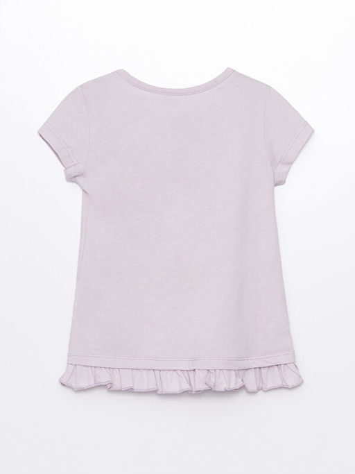 Bisiklet Yaka K?sa Kollu Bask?l? K?z Bebek Ti??rt - Waikiki фото 2