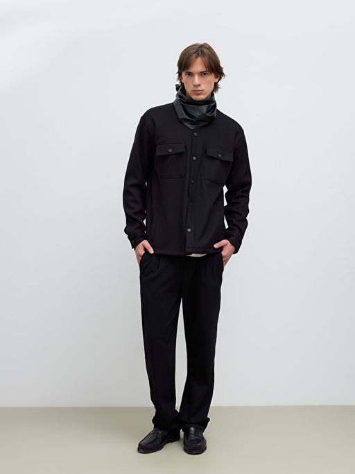 Regular Fit Erkek Dokulu G?mlek Ceket