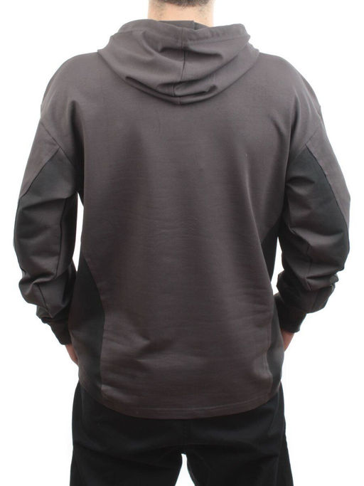 2649 GRAY/BLACK Толстовка мужская (75% хлопок, 20% полиэстер, 5% спандекс)