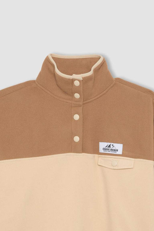 Флисовый свитшот свободного кроя Cool - Defacto фото 8