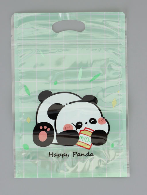 Цена за 50 шт. Пакет подарочный, с zip-lock застежкой, "Счастливая панда", 15х23 ± 1см МИКС