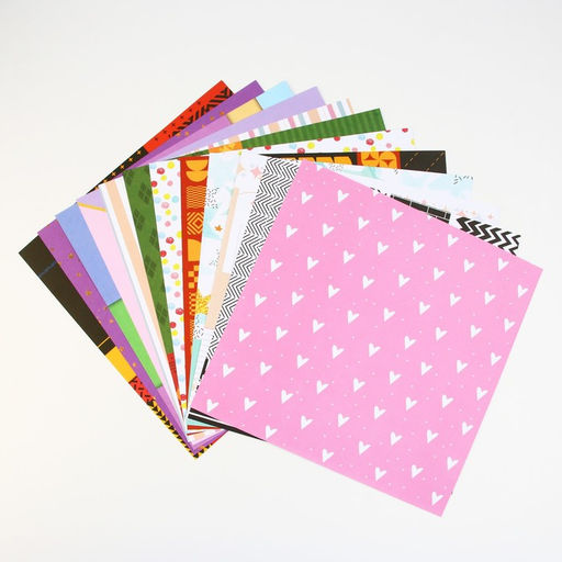 Бумага для скрапбукинга «Яркая геометрия», 12 листов, 30.5×30.5 см, 180 г/м²