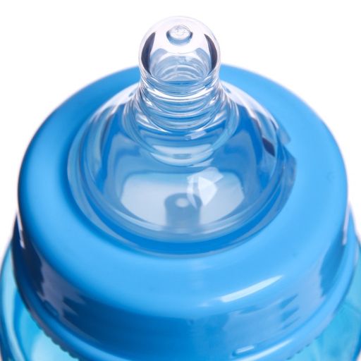 Бутылочка для кормления, широкое горло, от 6 мес., 300 мл., цвет голубой - Крошка я фото 4