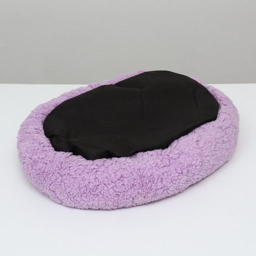 Лежанка для собак и кошек Уют, мягкий мех, 45 х 35 х 11 см, фиолетовая - Пижон фото 13