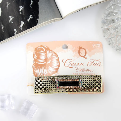 Заколка - автомат для волос «Роуз», прямой, 8.5 см, тёмное золото