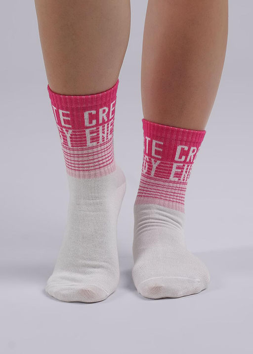 CLE Носки жен.Д5459 краски хл+эл белый/т.розовый - Clever wear фото 2