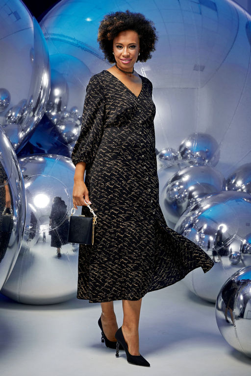 Платье Magia mody 2365 черный с беж принтом