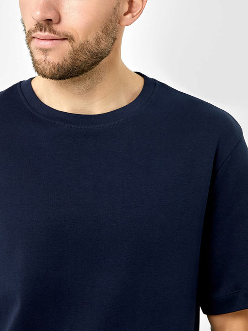 Комплект хлопковый мужской (футболка, шорты) в темно-синем цвете - Mark formelle фото 5