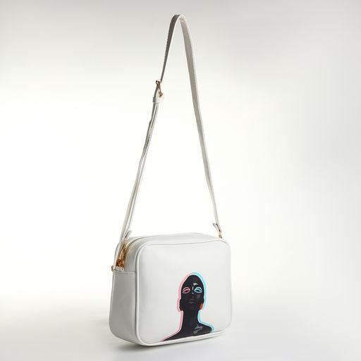 Сумка женская кросс-боди TEXTURA на молнии, 22×8×17 см, белая