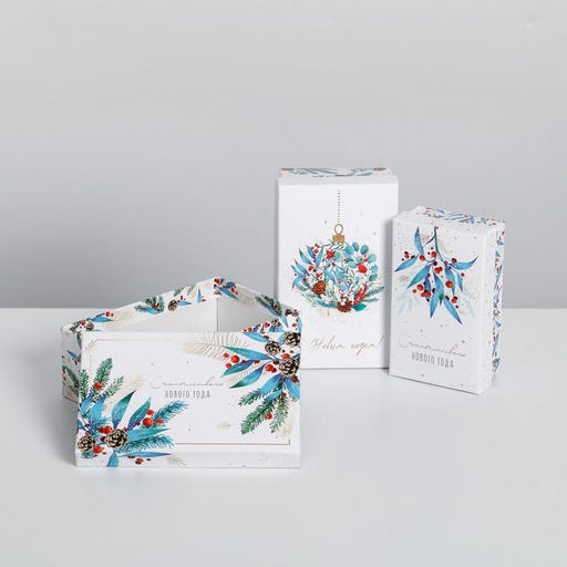 Набор новогодних подарочных коробок 10 в 1 «Счастливого Нового года», 12×7×4 - 32.5×20×12.5 см