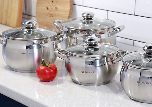 Кастрюля нерж КЛАССИКА 3л(2,9л) ст/крыш мет/руч матов 18см SD-18 (204072) /DANIKS/  фото 23
