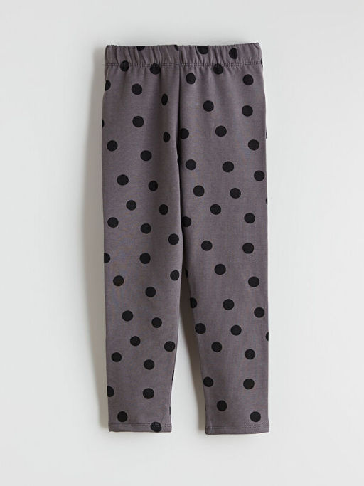 Beli Lastikli Puantiyeli K?z ?ocuk Tayt