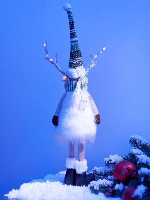 Фигура текстиль «Новогодний лосик» 58 см, 10 LED, от батареек АА×3, свечение тёплое белое