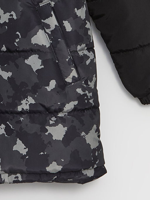 Kap??onlu Bask?l? Erkek ?ocuk Mont - Waikiki фото 2