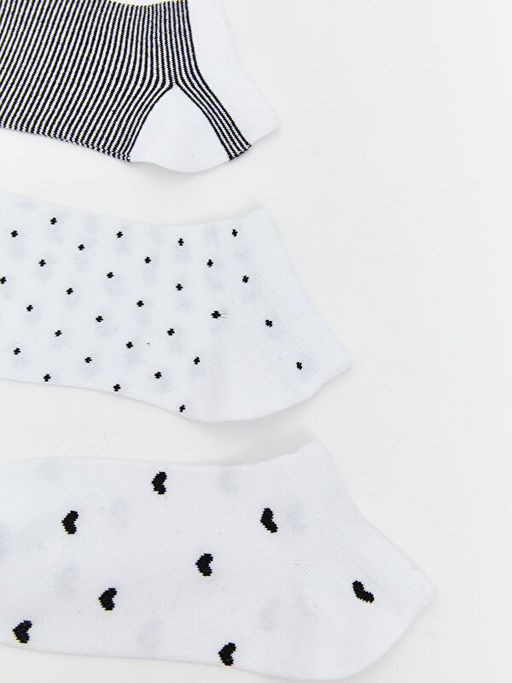 Bask?l? Kad?n Patik ?orap 3l?