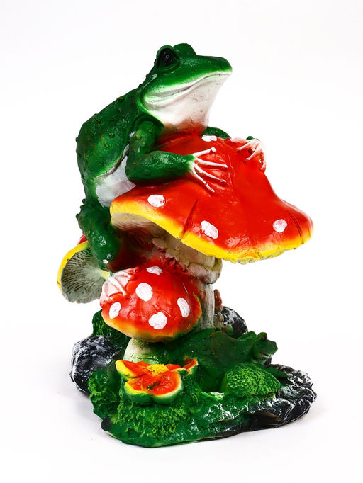 Садовая фигура из полистоуна «Лягушки и мухоморы», 35×25×38 см