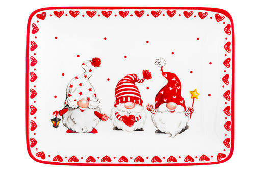 Блюдо прямоугольное 20*15,3*2,2 см "Весёлые гномики".