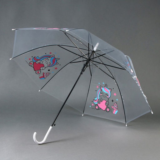 Зонт детский Единорожка? полуавтомат прозрачный, d=90 см - Funny toys фото 5