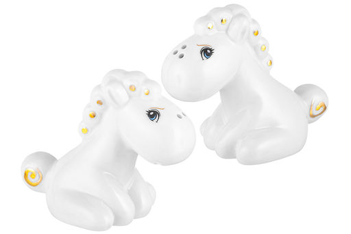 Набор для специй 2 предмета 8,5х5х7,5 см Лошадки белая с золотом, фарфор - Elan gallery фото 4