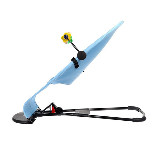 Шезлонг детский, кресло - качалка с игрушками для новорождённых Крошка Я, цвет голубой  фото 3