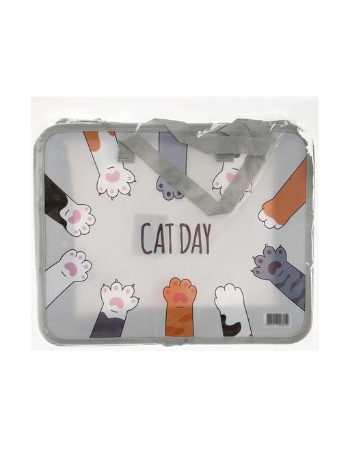 Папка с ручками «Лапки», А4, пластиковая, 70 мм, 322×256 мм