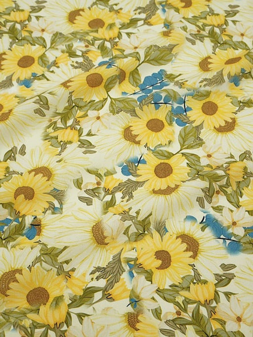 Штапель Премиум (Digital) Солнечный сад, ш.1.45м, вискоза-100%, 105гр/м.кв - Купава фото 9