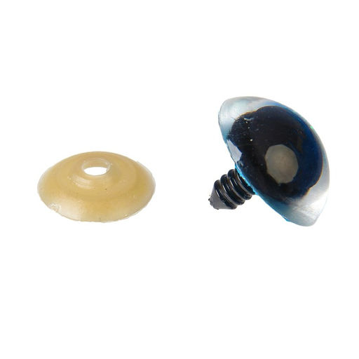 Глаза винтовые с заглушками, Блёстки набор 18 шт, размер 1 шт: 2,4 см, цвет голубой - Школа талантов фото 2