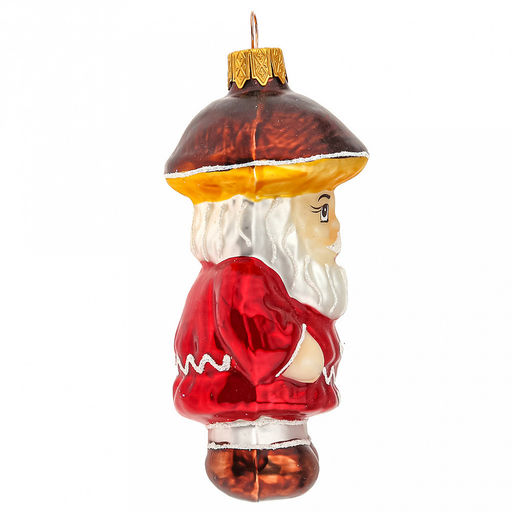 Елочная игрушка фигурка стеклянная Грибок - лесовичок, ручная художественная роспись, подарочная упаковка (Россия) - Домашняя мода фото 4