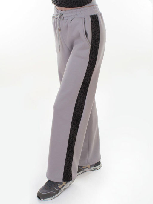 008 GRAY/LT. BLUE/LEOPARD Костюм спортивный зимний женский (95% хлопок, 5% полиэстер)