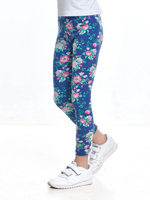 Бриджи (лосины) UD 4964 голубой/розы - Mini maxi фото 2