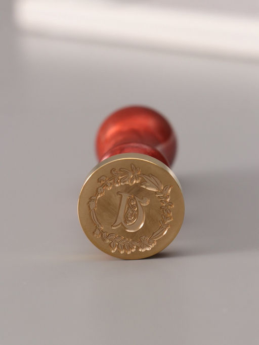 Печать для сургуча с пластиковой ручкой «Венок с буквой U», 2.5×2.5×6.3 см