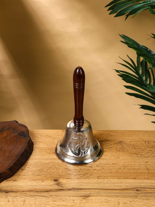 Колокольчик «Якорь», 12×12×24 см, алюминий, с деревянной ручкой