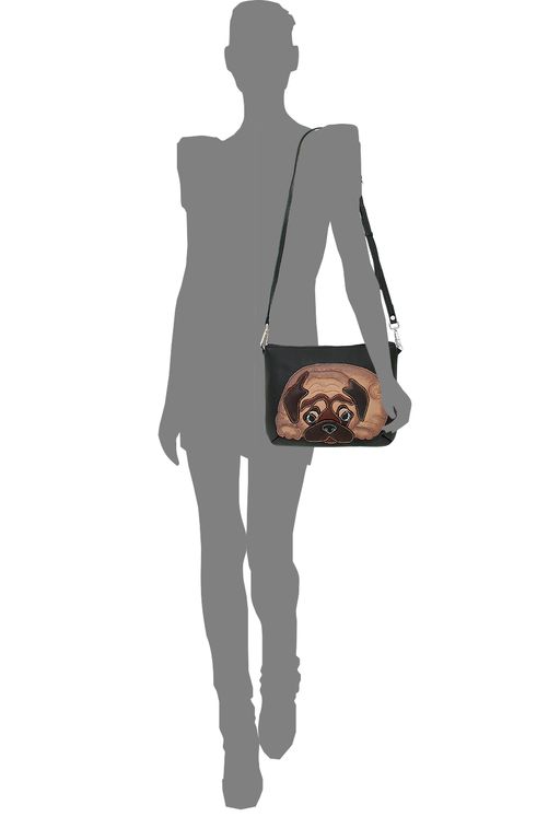 Сумка с аппликацией ДС-261-118 черный - Protege фото 4