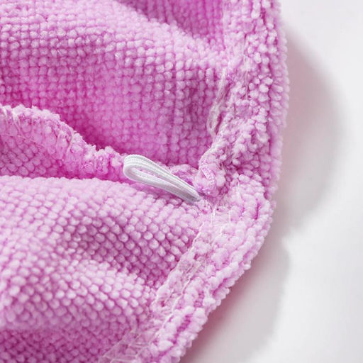 Чалма для сушки волос Доляна, микрофибра, с пуговкой, розовая