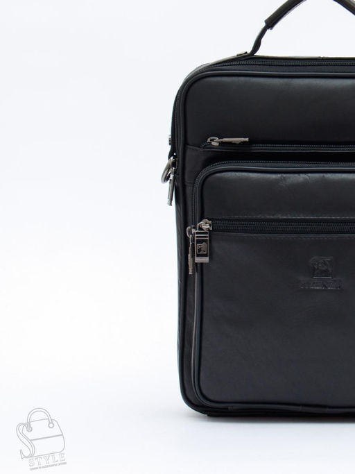 Сумка мужская кожаная 7905-4 black Fuzhinino  в Новосибирске