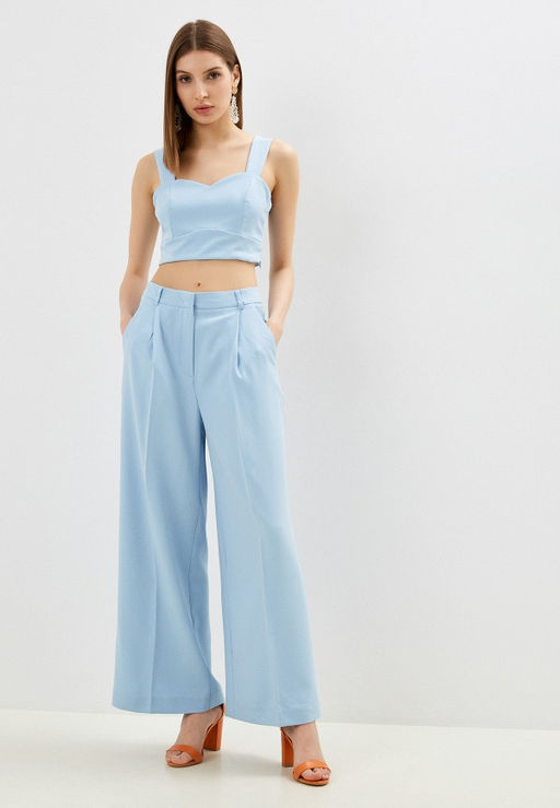 Светло-голубые классические брюки - Incity фото 10
