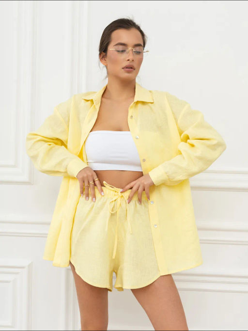 Шорты женские Лён-1 Белый - Modamica фото 24