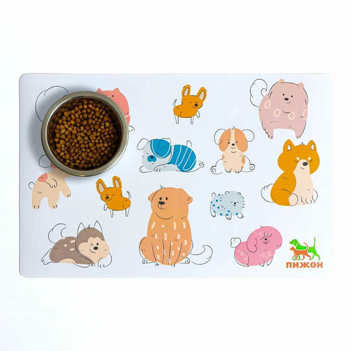 Коврик под миску Пижон с нескользящим основанием 43 х 28 см Собаки  фото 2