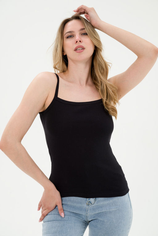 Топ женский из рибаны черный