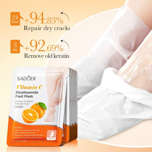 SADOER Восстанавливающая маска-носочки для ног с никотинамидом и витамином С